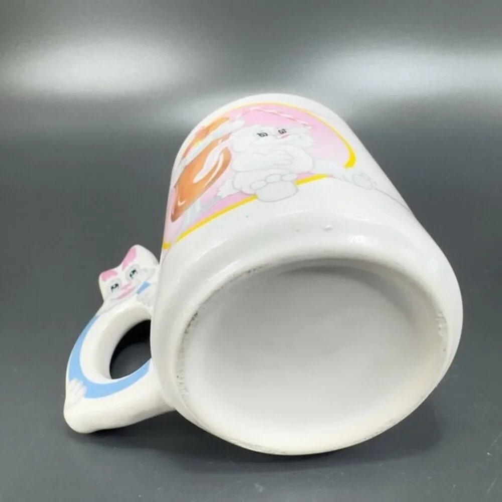 1980s Mug Cup Kitsch Colorful Bunny Rabbit Drinking Float Ceramic Mugs Cups Set2